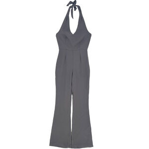 NWT Sexy V Neck Gray Halter Jumpsuit Women Size 2 Guess by Marciano Retail $228